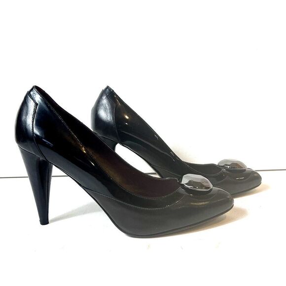 Botkier Womens Black Patent Leather Pointed Toe Studded Pumps Shoes EU 40 US 9.5 - Picture 3 of 11